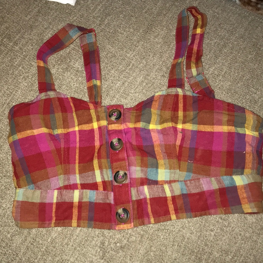 Flannel crop top